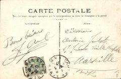 CPA Bateau Guerre Marins Dans les sentiers remplis de mer 