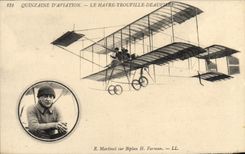 CPA Avion Aviation Quinzaine d'Aviation Le Havre Trouville Deauville 