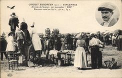 VINTAGE POSTCARD Plane Aviation European Circuit 1911 Vincennes Arrived of Gibert on monoplane REFERENCE MARK
