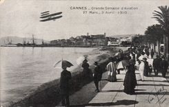 CPA Avion Aviation Cannes Grande semaine d'aviation 27 mars 3 avril 1910