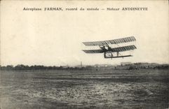 CPA Avion Aviation Aeroplane Farman record du monde Moteur Antoinette