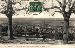 VINTAGE POSTCARD Laon Seen Towards Train station Taken Walk Of North
