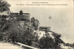 POSTAL de la VENDIMIA Niza la escalera Lesage y viaje Bellande cerca del castillo