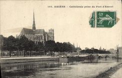 VINTAGE POSTCARD Amiens Cathedral Taken Of the Port Of Upstream