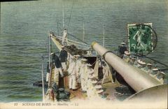 CPA Bateau Scenes de Bord Mouillez