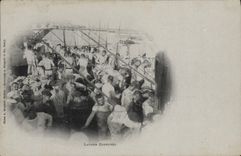 VINTAGE POSTCARD Boat Body Washing