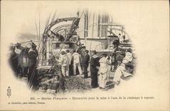 VINTAGE POSTCARD Bateau French Marine Operates for the setting with the water of the steam-launch