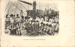 CPA Bateau Lavage du pont d'apres Bourgain 