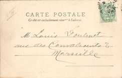 VINTAGE POSTCARD Bateau Toulon the shooting of the gun has edge of the Crown school of cannonading