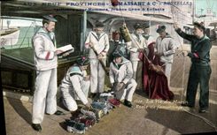 VINTAGE POSTCARD Boat life of the Sailor School of fanionnage