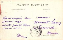 CPA Avion Aviation L'aeroplane Farman dans son raid camp de Chalons Reims Octobre 1908