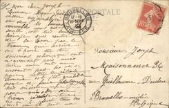 VINTAGE POSTCARD Plane Aviation Lyon Metrot Biplane Close with the atterissage