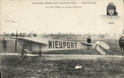 VINTAGE POSTCARD Plane Aviation Great week of aviation the Niel pilot on Nieuport apparatus