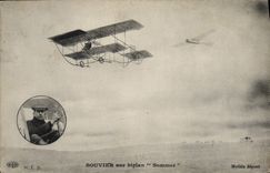 CPA Avion Aviation Bouvier sur biplan Sommer