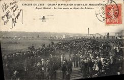 CPA Avion Aviation Circuit de l'Est Champ d'aviation d'Issy les Moulineaux Aspect general La foule assiste au depart