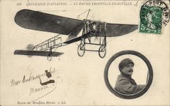 CPA Avion Aviation Quinzaine d'aviation Le Havre Trouville Deauville 