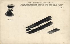 VINTAGE POSTCARD Plane Aviation Biplane Caudron Duval
