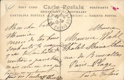 VINTAGE POSTCARD Plane Bleriot Aviation examining its Monoplane