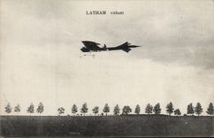 VINTAGE POSTCARD Plane flying Latham Aviation