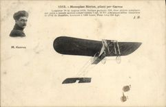 VINTAGE POSTCARD Avion Aviation Bleriot Monoplane controls by Garros