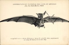 CPA Avion Aviation Conservatoire National des Arts et Metiers Rue Saint Martin Avion militaire Ader Camp de Satory 