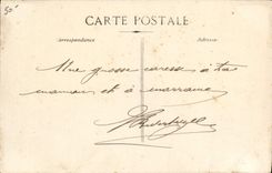 VINTAGE POSTCARD Plane Aviation Nieuport Monoplane evolving/moving in the roads in front of the city