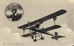 CPA Avion Aviation De Baeder sur biplan Breguet 