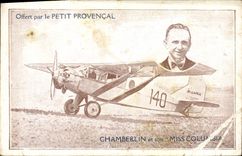 VINTAGE POSTCARD Plane Chamberlin Aviation and its Columbia Miss