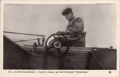 CPA Avion Aviation Hubert Latham sur son monoplan Antoinette 