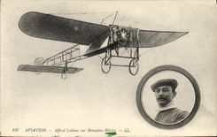 CPA Avion Aviation Alfred Leblanc sur monoplan Bleriot 