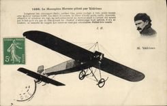 VINTAGE POSTCARD Avion Aviation the Morane monoplane controls by Vedrines