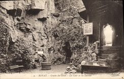 VINTAGE POSTCARD Royat Cave of the dog court and entries