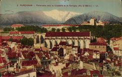 VINTAGE POSTCARD Perpignan Panorama Towards the Citadel and Canigou