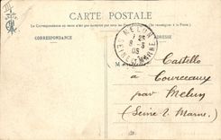 VINTAGE POSTCARD Warship Launched of a boat