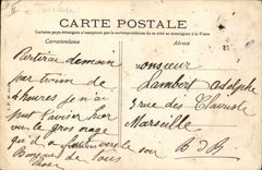 VINTAGE POSTCARD Warship Arrivee of the steam-launches to the quays