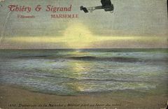 CPA Avion Aviation Thiery & Sigrand Vetemens Marseille Traversee de la Manche Bleriot part au lever du soleil 