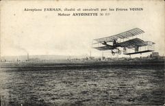 CPA Avion Aviation Aeroplane Farman Freres Voisin Moteur Antoinette