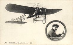 CPA Avion Aviation Barrier sur monoplan Bleriot 