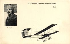 CPA Avion Aviation Aviateur Tabuteau sur biplan Bristol
