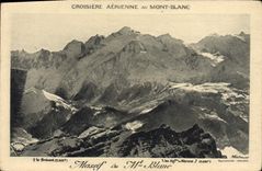 VINTAGE POSTCARD Plane Aviation Air Cruising of Mont Blanc