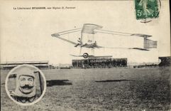 CPA Avion Aviation Lieutenant Byasson sur biplan H Farman 