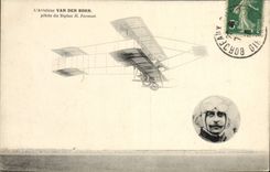 CPA Avion Aviation Aviateur Van Den Born pilote du biplan H Farman 