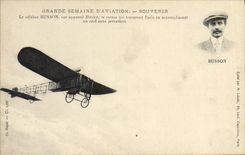 CPA Avion Aviation Grande semaine d'aviation Busson sur appareil Bleriot 