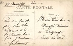 VINTAGE POSTCARD Plane Aviation European Circuit 1911 Vincennes Arrived of Garros on monoplane Bleriot total Course
