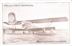 VINTAGE POSTCARD Plane Aviation Small Of Provence Furrier of Oisy and his plane