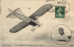 CPA Avion Aviation Aubrun sur monoplan Bleriot 