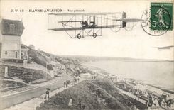VINTAGE POSTCARD Plane Aviation Harbor Aviation View