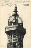 CPA Avion Aviation Paris Le sommet de la Tour Eiffel 3eme plate forme 