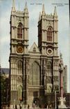 Torre del oeste de la abadía de Londres Westminster de la POSTAL de la VENDIMIA