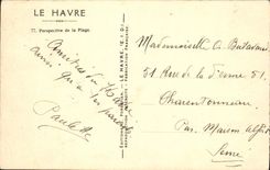 VINTAGE POSTCARD Le Havre View of the beach